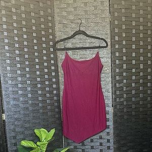 Vintage asymmetric mini dress with chain straps